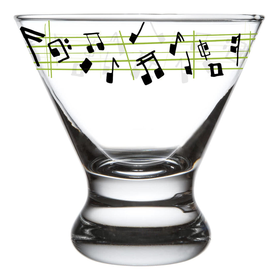 Sam Hamann Designed Martini Glass with “Notetini” Recipe